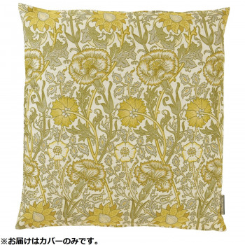 川島織物セルコン Morris Design Studio ピンクアンドローズ 座布団カバー 55×59cm LL1718 Y イエロー