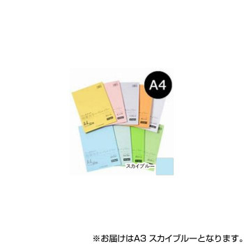 オストリッチダイヤ リッチライト 極厚カラーペーパー A3 スカイブルー 50枚パック入 GC-A31