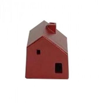 窓辺のインテリア HOUSE(ハウス) 小さな金属製のお家 カタサンカクエントツ 赤