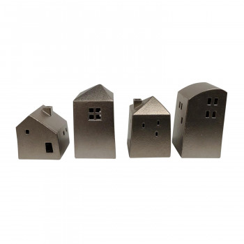 窓辺のインテリア HOUSE(ハウス) 小さな金属製のお家 セットA(4個セット)