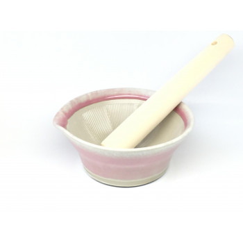 元重製陶所　すり鉢専門メーカーが作る離乳食にも使えるすり鉢 直径13cmすりこぎセット 桜
