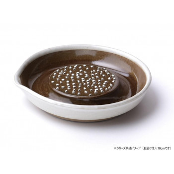 元重製陶所　もとしげ　おろし器 白マット 大(18cm)