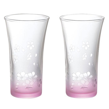 ガラス　一口ビール　ペア　桜の舞　16-752-5