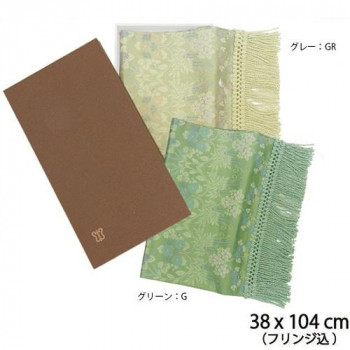 川島織物セルコン 芳文四季草花(ほうぶんしきそうか) 織りセンター 38×90cm HP1106 G・グリーン