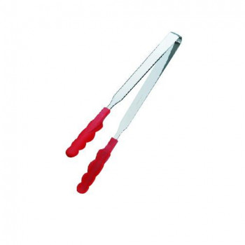 田辺金具 N抗菌耐熱カラートングスリム(中) レッド 250mm
