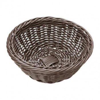 萬洋(まんよう) 樹脂バスケット 丸型 こげ茶 27cm 91-082C