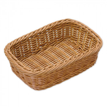 萬洋(まんよう) 樹脂バスケット角型 (茶)25cm 91-075B