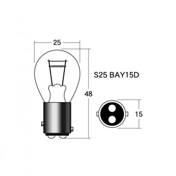 M＆Hマツシマ 白熱電球(1個入) 12v23/8w S25 BAY15D レッド 1P3410 RE
