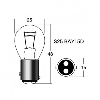 M＆Hマツシマ 白熱電球(2個入) 12v21/5w S25 BAY15D レッド A3407 RE