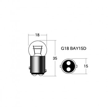 M＆Hマツシマ 白熱電球(2個入) 12v23/8w G18 BAY15D レッド A5410 RE