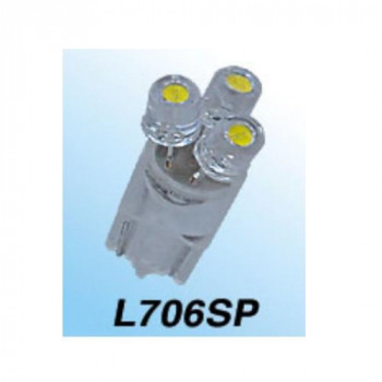 M＆Hマツシマ Lビーム(1個) 12v ウエッジ中 ホワイト 3LED 拡散タイプ L706SP WH