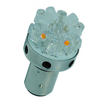 M＆Hマツシマ (1個)12v BAY15Dレッド＆電球色 18LED スーパーワイドビーム L8183