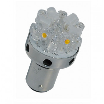 M＆Hマツシマ (1個)12v BAY15Dレッド＆電球色 18LED スーパーワイドビーム L8184