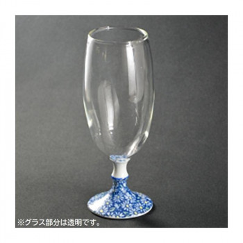 有田浪漫 ビールグラス フルール 青小菊 INT-102-5-2