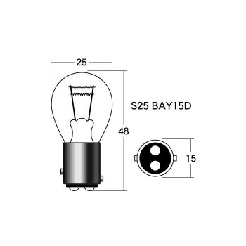 M＆Hマツシマ　白熱電球(1個入)  12v23/8w  S25 BAY15D  オレンジ  1P3410 OR