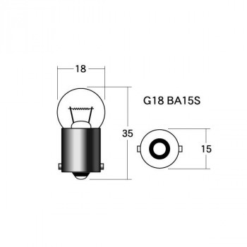 M＆Hマツシマ　白熱電球(1個入)  12v23w  G18 BA15S  レッド  1P5115 RE
