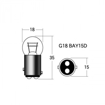 M＆Hマツシマ　白熱電球(1個入)  12v23/8w  G18 BAY15D　1P5410