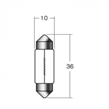 M＆Hマツシマ　白熱電球(1個入)  12v5w  T10×36 S8.5/8.5　1P6811