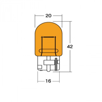M＆Hマツシマ　白熱電球(1個入)  12v21w  T20WB 大特殊  オレンジ  1PWB54X OR