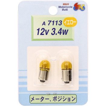 M＆Hマツシマ　白熱電球(2個入)  12v3.4w  G10 BA9S　A7113