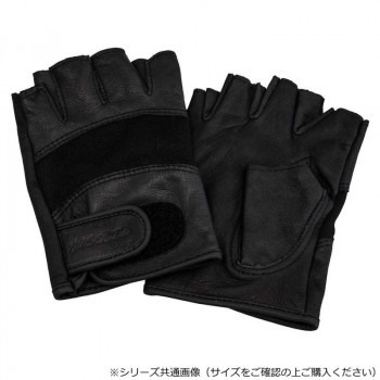 HUSOLID ドライビンググローブ メッシュ 半指 ブラック TH-606
