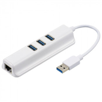 OHM GigaLANアダプター USB3.2Gen1ハブ PC-SH3PL09-W