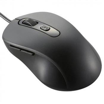 OHM 静音マウス 有線タイプ BlueLEDセンサー付 M ブラック PC-SMUBS5M-K