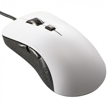 OHM 静音マウス 有線タイプ BlueLEDセンサー付 L ホワイト PC-SMUBS5L-W