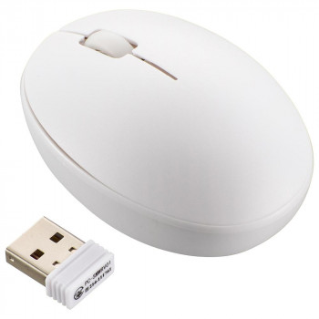 OHM 静音ワイヤレスマウス BlueLEDセンサー付 S ホワイト PC-SMW01BS3SR-W