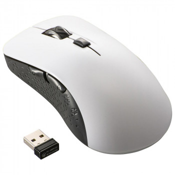 OHM 静音ワイヤレスマウス BlueLEDセンサー付 L ホワイト PC-SMW21BS5LR-W