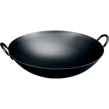 神田鉄鍋･鉄プレス両手中華鍋･39cm･001015
