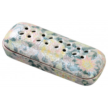 花摘 寝かせる線香皿 有田焼 小 色唐草 32s38500i0072