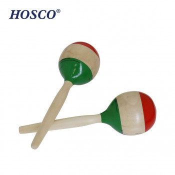 HOSCO(ホスコ)　パーカッション  ウッドマラカス　丸型9.5×31.5cm　3色  HP-MR-R/TR