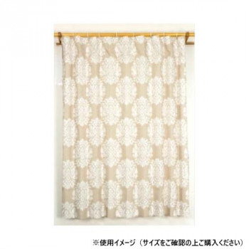 Arie(アーリエ) 間仕切カーテン ラウンドオーナメント 60-110×135 BE 546686000135065