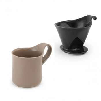 ZERO JAPAN(ゼロジャパン) ドリッパー＆カフェマグセット ドリッパートレイ付 DMZ-16 BK/OOG