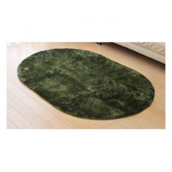 ランジュ ラグ カーペット 1畳 約100×150cm楕円 グリーン 3958959