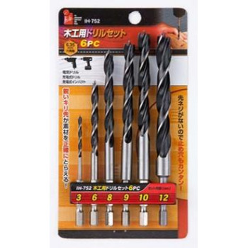 iHelp(アイヘルプ) IH　木工用ドリルセット6PC　IH-752