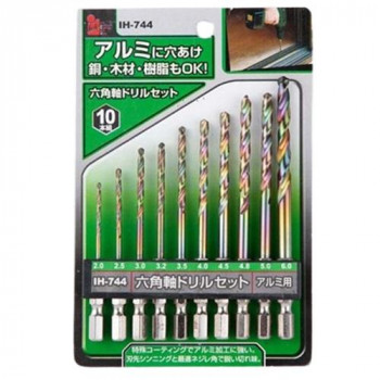 iHelp(アイヘルプ) IH　六角軸アルミ用ドリル10PC　　IH-744