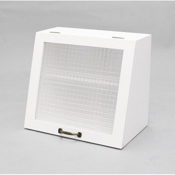 天然木桐材の軽量木製Showcase  W40H35cm ホワイト CFB-402535W