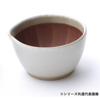 元重製陶所　国産 もとしげすり鉢 すりこぎセット 白マット 中(15cm)