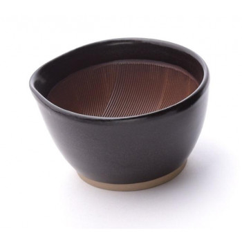 元重製陶所　国産 もとしげすり鉢 すりこぎセット 黒マット 小(11cm)