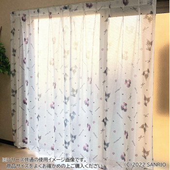 サンリオ クロミ マイメロディ 真夜中のメロクロ レースカーテン2枚セット 100×176cm SB-618-S