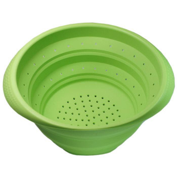 ユーロキッチン eurokitchen シリコン折りたたみ水切りボウル 緑(グリーン) 水切り器 容量1.6L