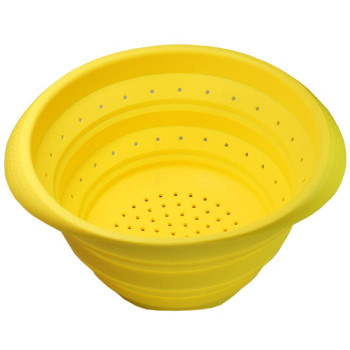 ユーロキッチン eurokitchen シリコン折りたたみ水切りボウル 黄(イエロー) 水切り器 容量1.6L(満水時)