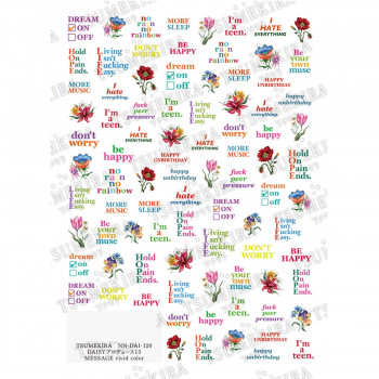 TSUMEKIRA(ツメキラ) ネイルシール DAISY プロデュース13 MESSAGE vivid color NN-DAI-120