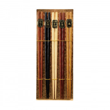 若兆　5膳箸セット　手彫り　G149