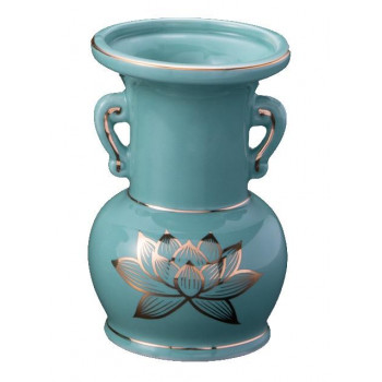 ナカムラ商事　仏具用品　青磁金ハス仏花4寸(大)