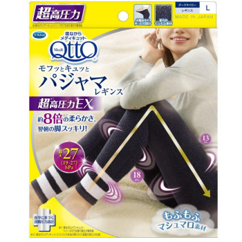 Dr.Scholl ドクターショール メディキュット　モフっとキュッと　パジャマレギンスEX L ダークネイビー