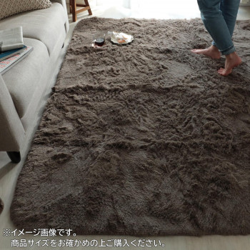 マイクロファイバーロングシャギーラグ　シフォン　190×240cm　グレージュ「GSCD508384」
