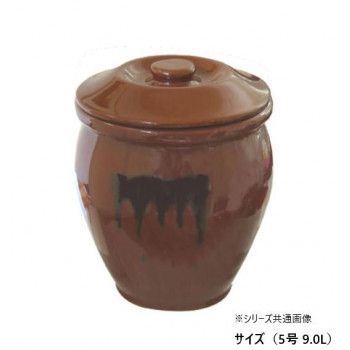 丸かめ (蓋付)  5号 9.0L
